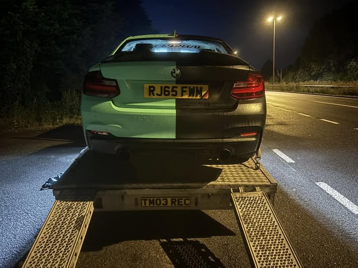 BMW recovered at night